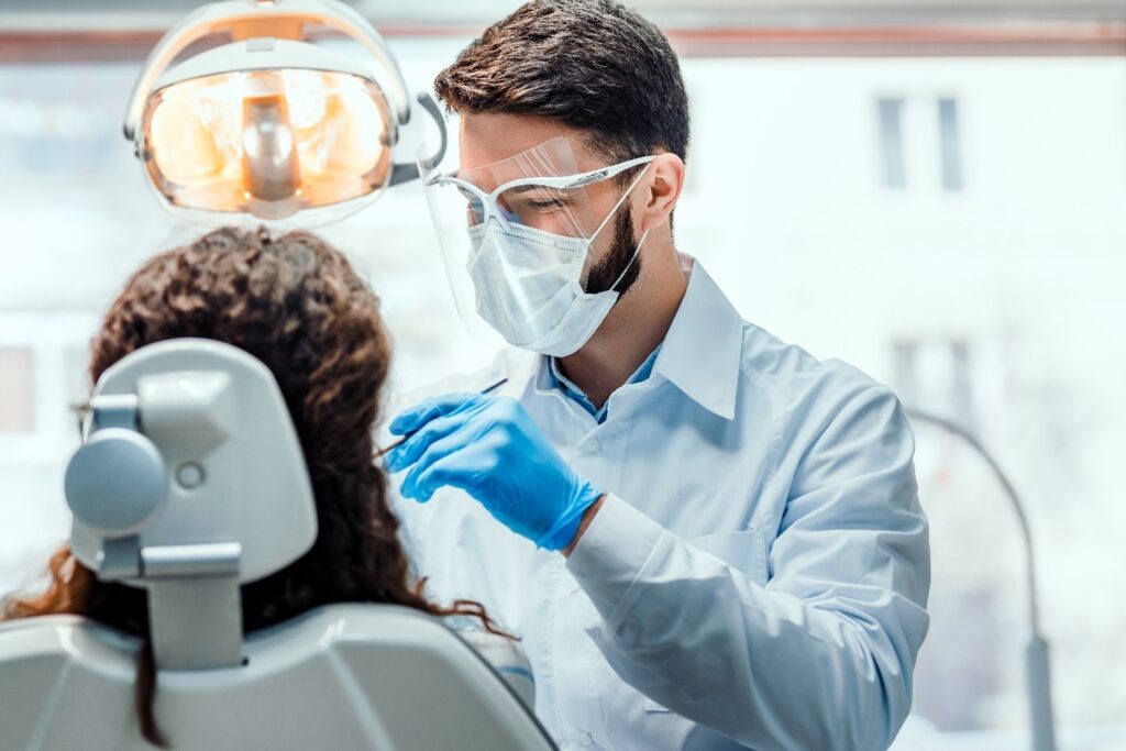 patient undergoing tooth extraction